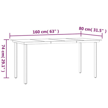 7 pcs conjunto de jantar para jardim vime PE castanho