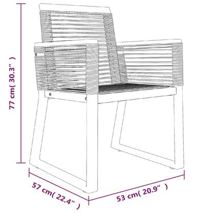 7 pcs conjunto de jantar para jardim vime de PVC preto