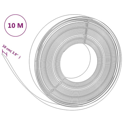 Borda de jardim 10 m 10 cm polietileno cinzento