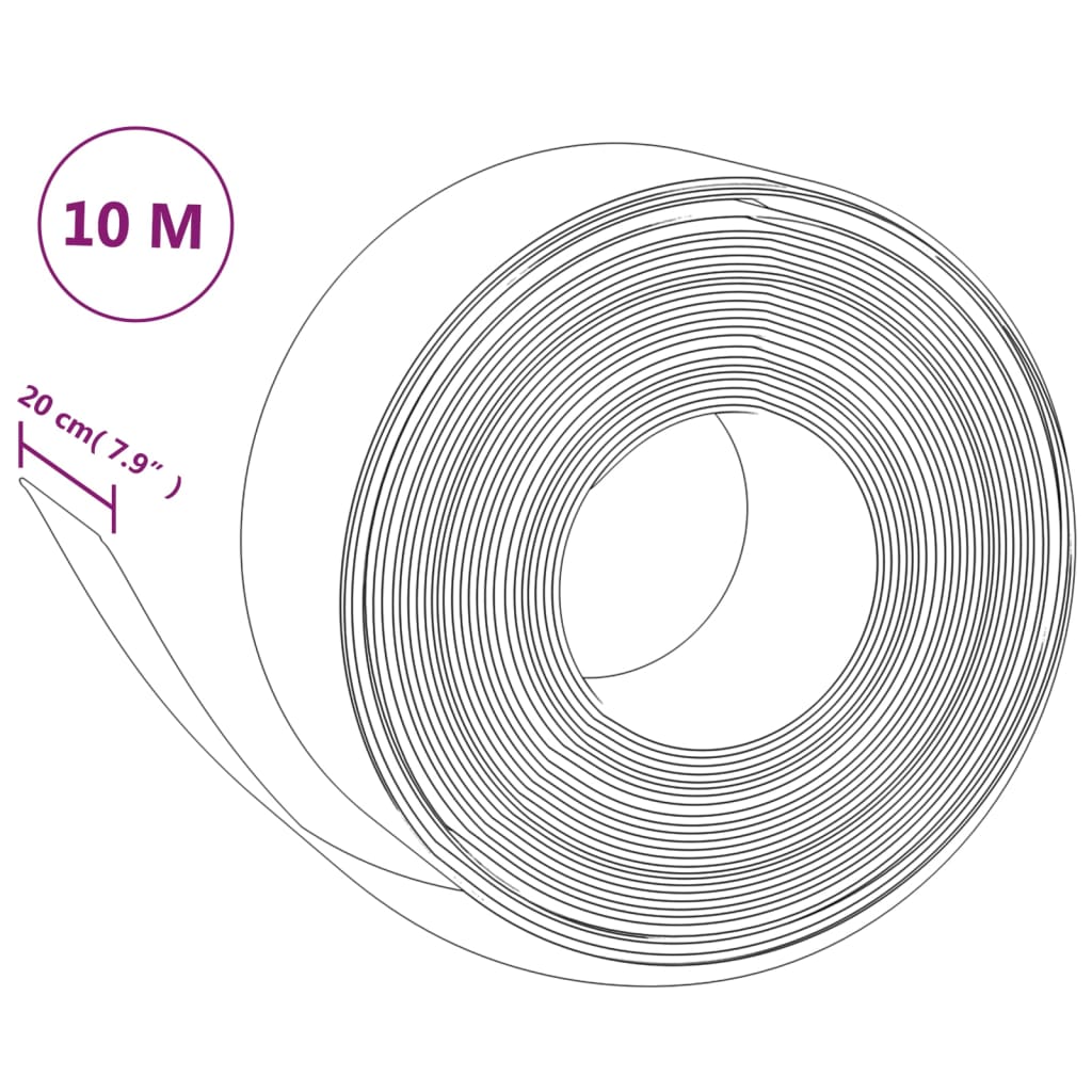 Borda de jardim 10 m 20 cm polietileno castanho