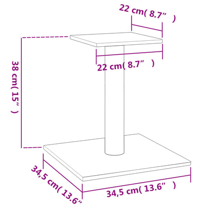 Poste arranhador para gatos com plataforma 38cm cinzento-escuro