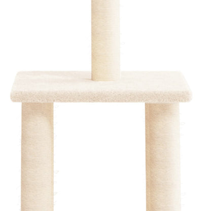 Árvore para gatos c/ postes arranhadores sisal 85,5 cm creme