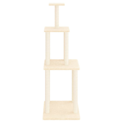 Árvore para gatos c/ postes arranhadores sisal 149 cm cor creme