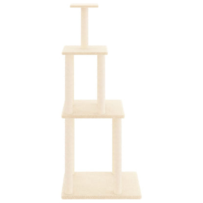 Árvore para gatos c/ postes arranhadores sisal 149 cm cor creme