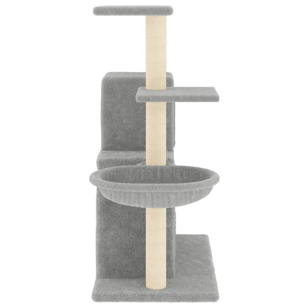 Árvore p/ gatos c/ postes arranhadores sisal 83 cm cinza-claro