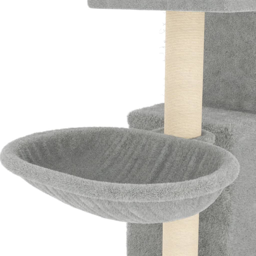 Árvore p/ gatos c/ postes arranhadores sisal 83 cm cinza-claro