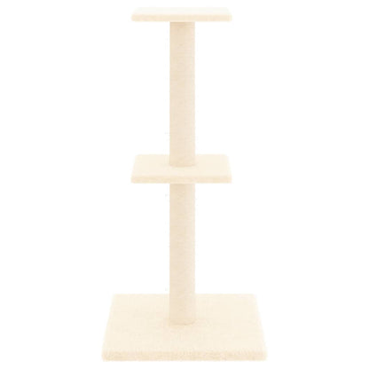 Árvore para gatos c/ postes arranhadores sisal 73 cm cor creme