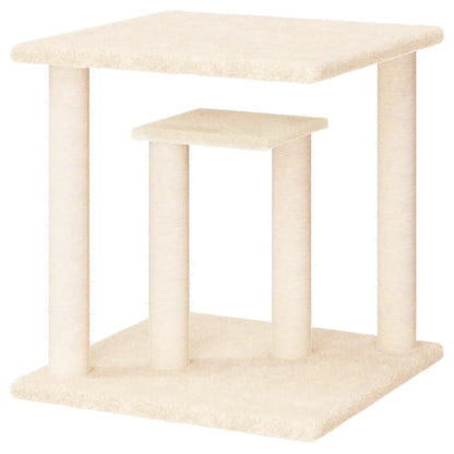 Postes arranhadores para gatos com plataformas 50 cm cor creme