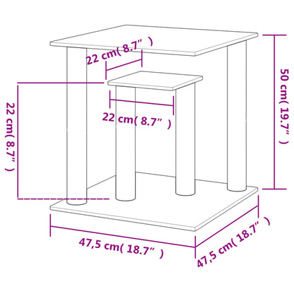 Postes arranhadores p/ gatos com plataformas 50 cm cinza-escuro