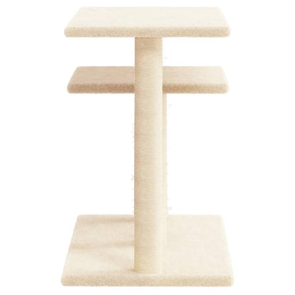 Postes arranhadores para gatos com plataformas 62,5cm cor creme