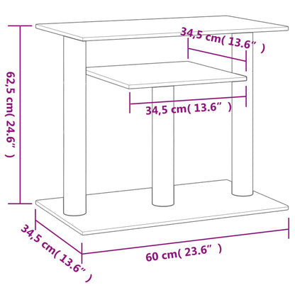 Postes arranhadores p/ gatos com plataformas 62,5cm cinza-claro