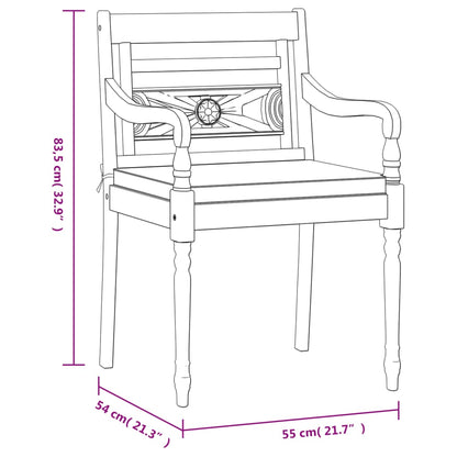 3pcs conjunto jantar p/ jardim c/almofadões brancos teca maciça