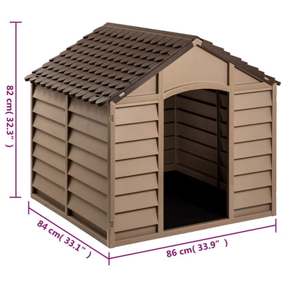 Casota para cães 86x84x82 cm polipropileno castanho