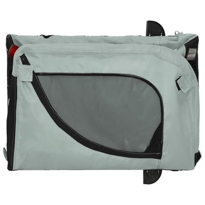 Reboque de Bicicleta p/ Cães -  Tecido Oxford, Ferro e PVC - 124x65x66 cm - Cor Cinzento e Preto