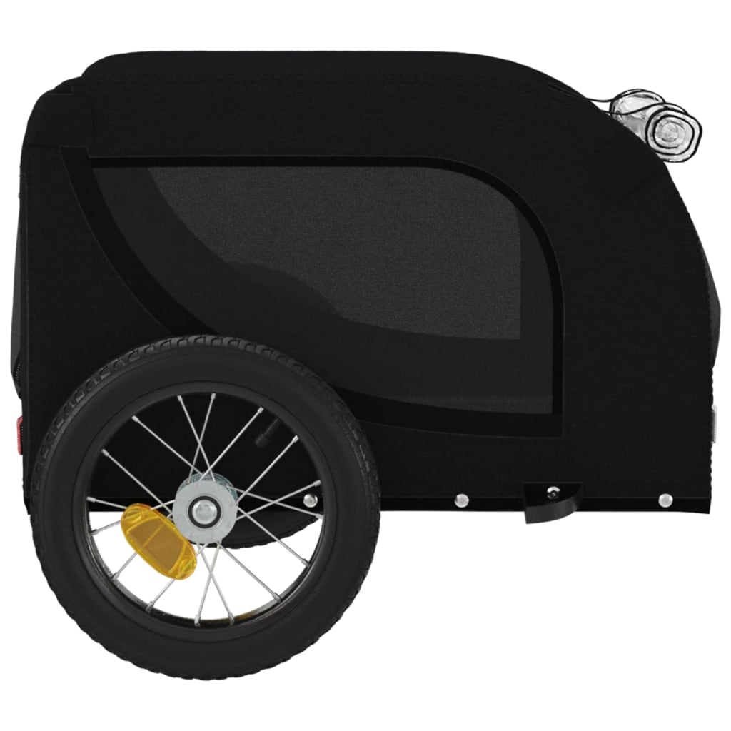 Reboque de Bicicleta p/ Cães -  Tecido Oxford, Ferro e PVC - 124x65x66 cm - Cor Preto