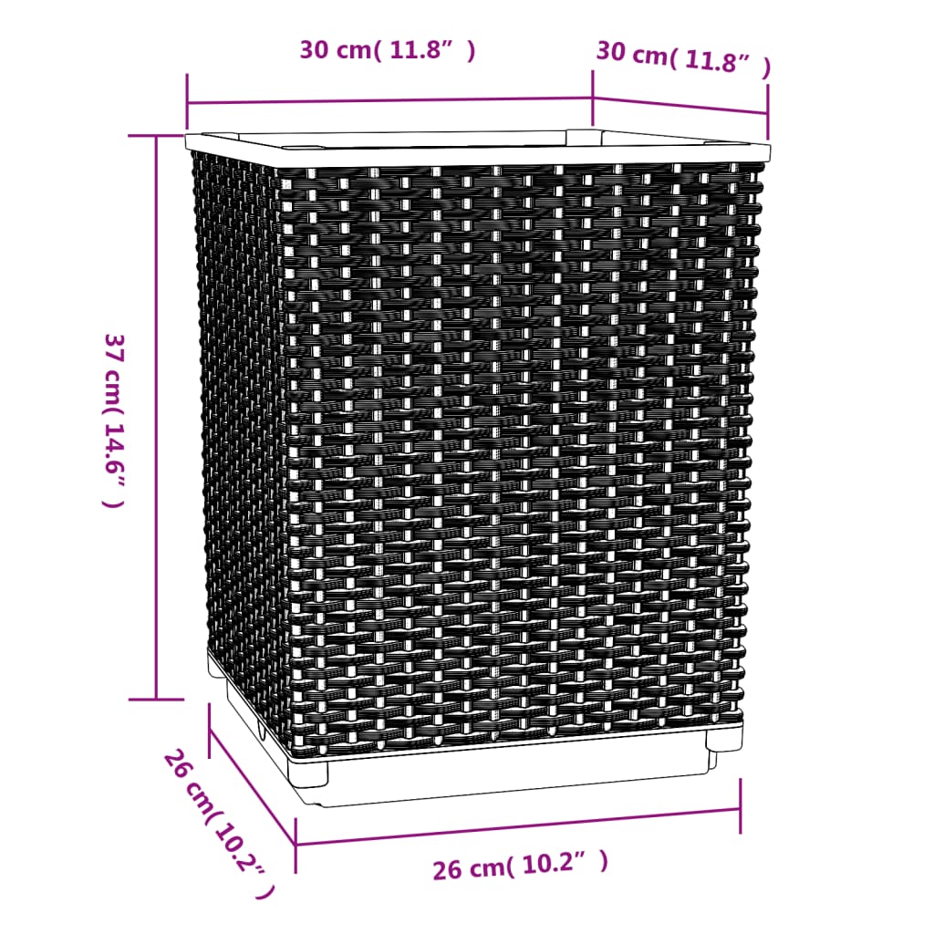 Vasos/floreiras 2 pcs 30x30x37 cm polipropileno cinzento-escuro