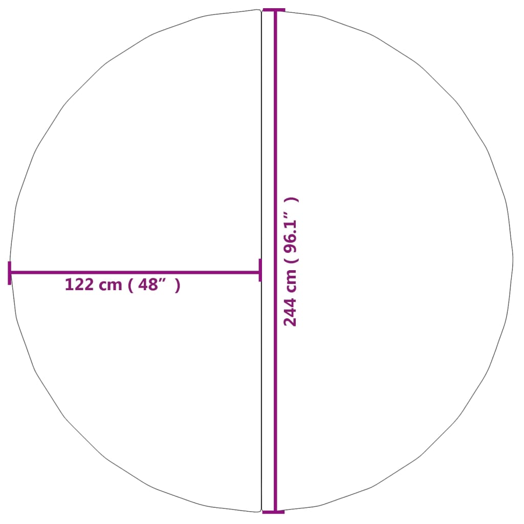 Pano para chão de piscinas Ø244 cm poliéster geotêxtil cinza