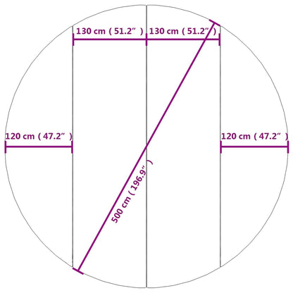 Pano para chão de piscinas Ø500 cm poliéster geotêxtil cinza