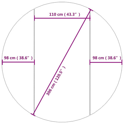 Pano para chão de piscinas Ø306 cm poliéster geotêxtil cinza