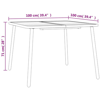 Mesa de jardim 100x100x71 cm aço antracite