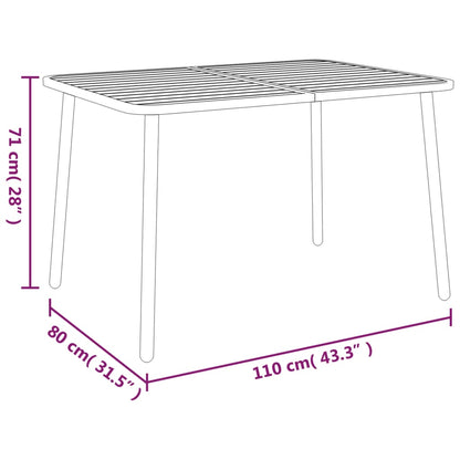 Mesa de jardim 110x80x71 cm aço antracite