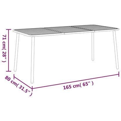 Mesa de jardim 165x80x71 cm aço antracite