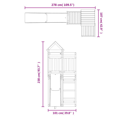 Conjunto de brincar para exterior madeira de pinho impregnada