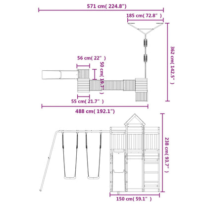 Conjunto de brincar para exterior madeira de pinho impregnada