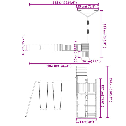 Conjunto de brincar para exterior madeira de pinho impregnada