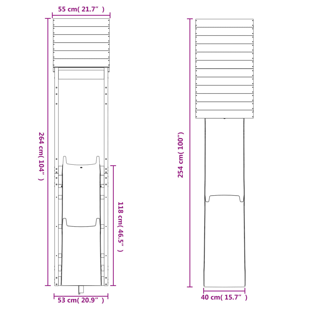 Conjunto de brincar para exterior madeira de pinho impregnada