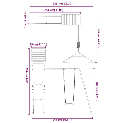 Conjunto de brincar para exterior madeira de douglas maciça