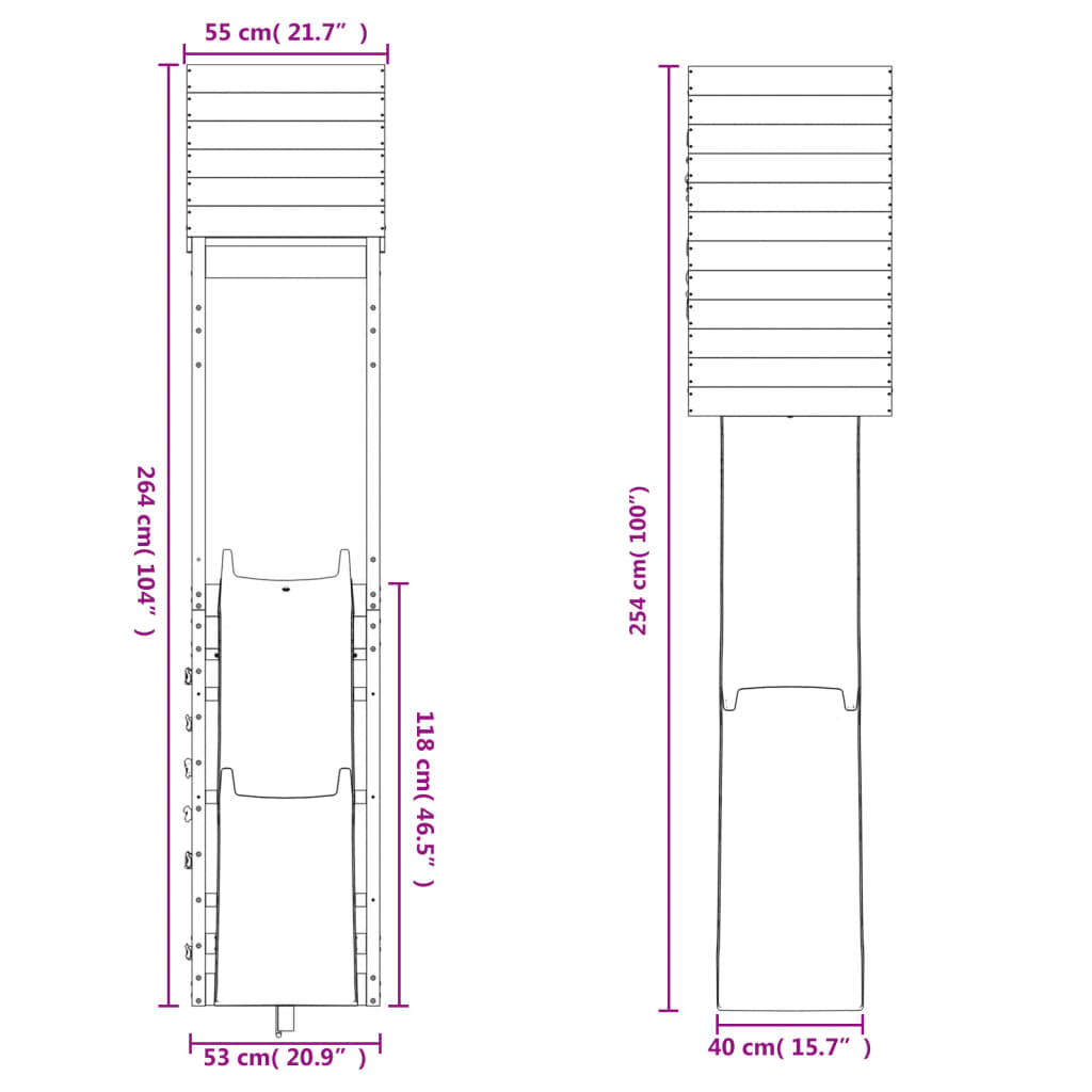 Conjunto de brincar para exterior madeira de douglas maciça