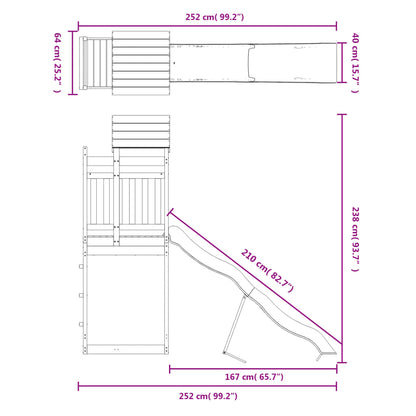 Conjunto de brincar para exterior madeira de douglas maciça