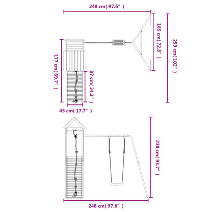 Conjunto de brincar para exterior madeira de pinho impregnada