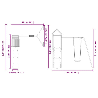 Conjunto de brincar para exterior madeira de douglas maciça