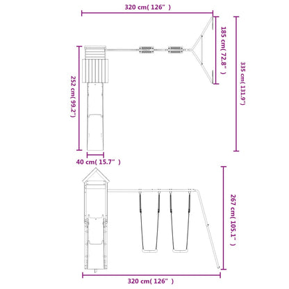 Conjunto de brincar para exterior madeira de douglas maciça