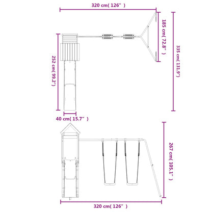 Conjunto de brincar para exterior madeira de pinho impregnada