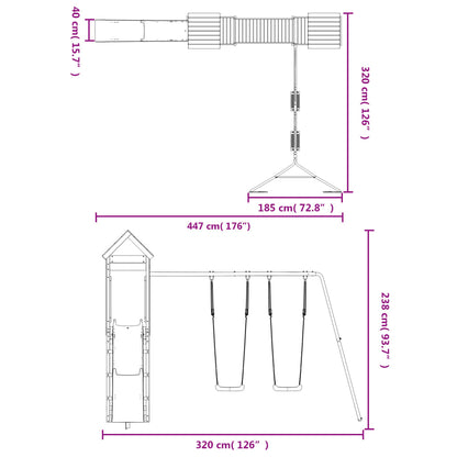 Conjunto de brincar para exterior madeira de pinho impregnada