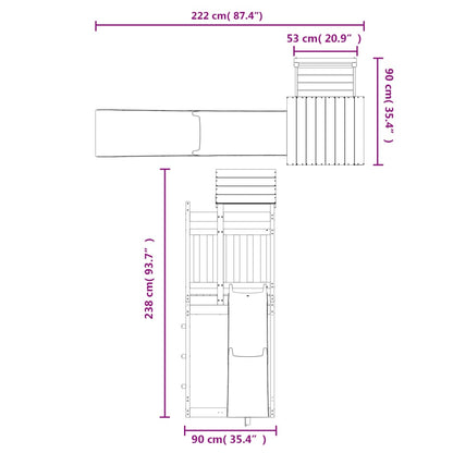 Conjunto de brincar para exterior madeira de douglas maciça