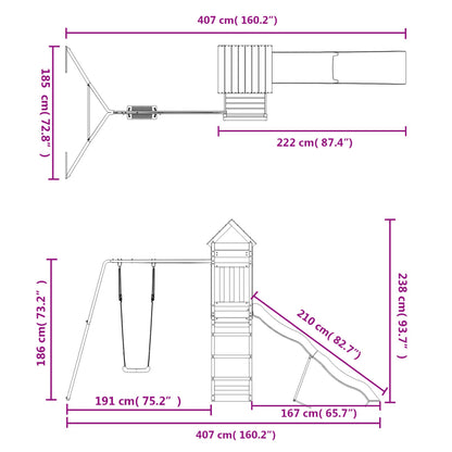 Conjunto de brincar para exterior madeira de douglas maciça