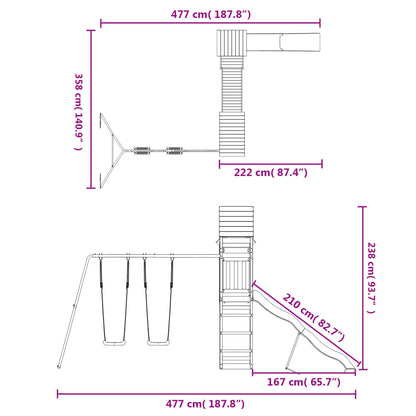 Conjunto de brincar para exterior madeira de pinho impregnada