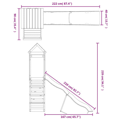 Conjunto de brincar para exterior madeira de douglas maciça