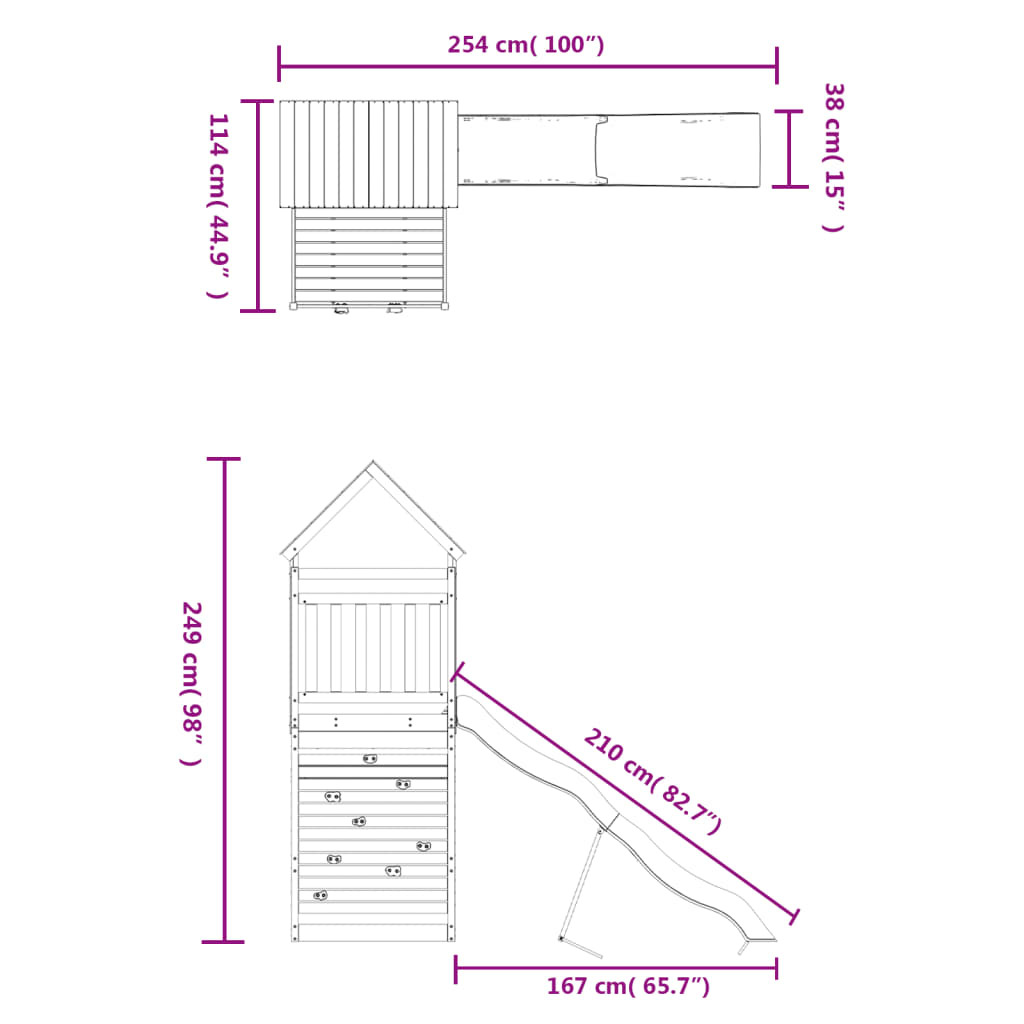 Conjunto de brincar para exterior madeira de douglas maciça