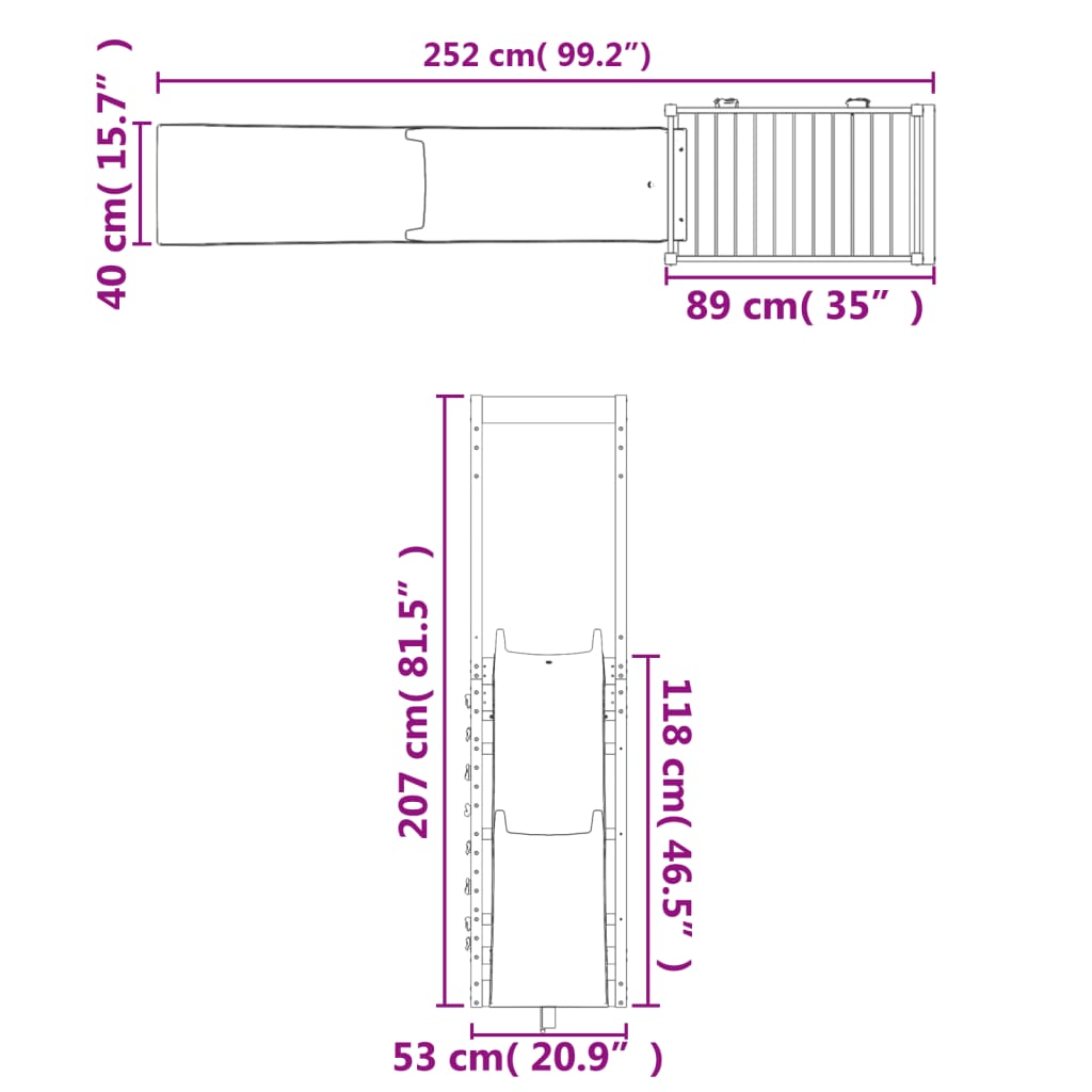 Conjunto de brincar para exterior madeira de douglas maciça