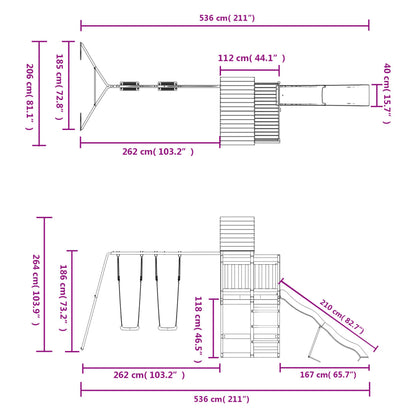 Conjunto de brincar para exterior madeira de pinho impregnada