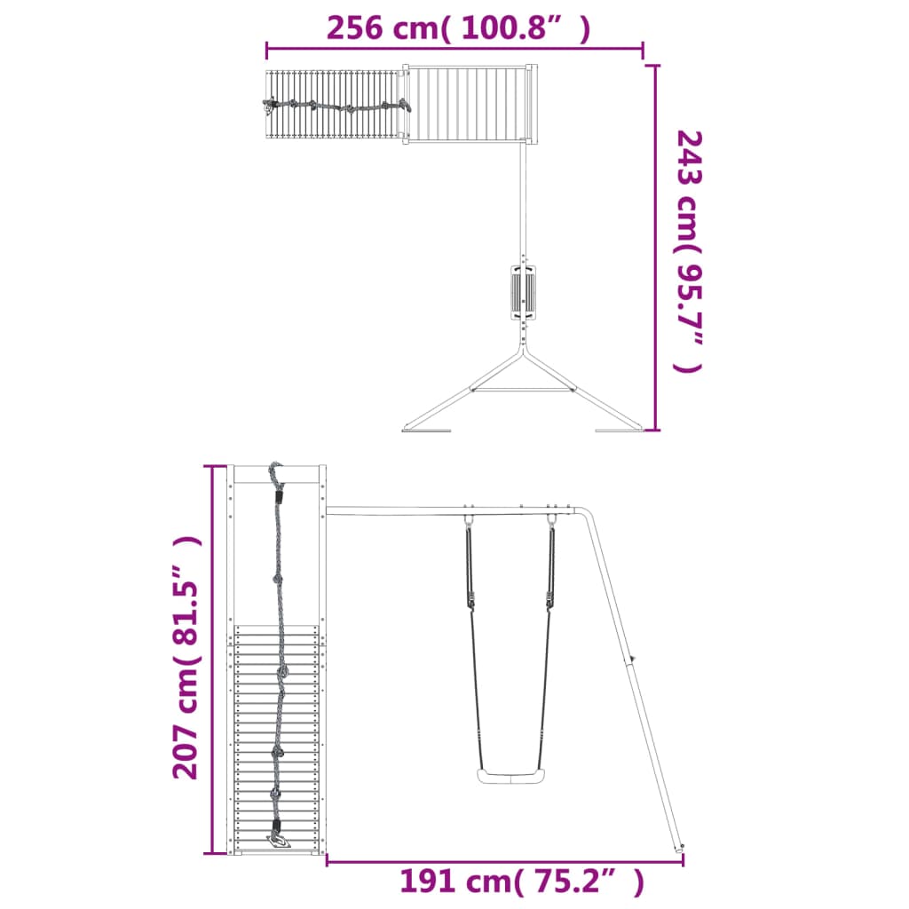 Conjunto de brincar para exterior madeira de pinho impregnada