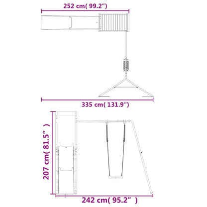 Conjunto de brincar para exterior madeira de pinho impregnada