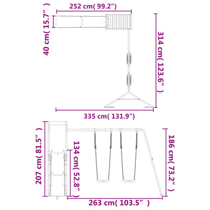 Conjunto de brincar para exterior madeira de pinho impregnada