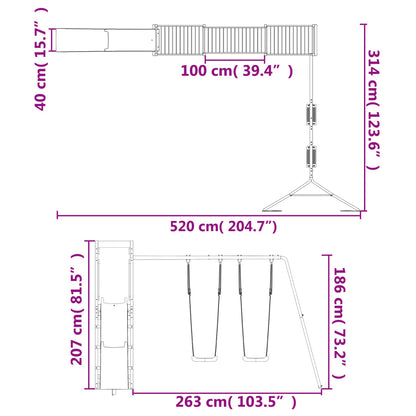 Conjunto de brincar para exterior madeira de douglas maciça