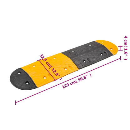 Lomba 226x32,5x4 cm borracha preto e amarelo